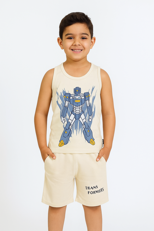 Boy Sando Off White Transformers 2 Pc set 213