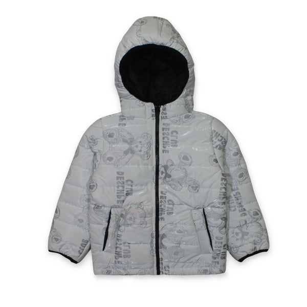 Boy White Bunny Hoodie Puffer Jacket 263