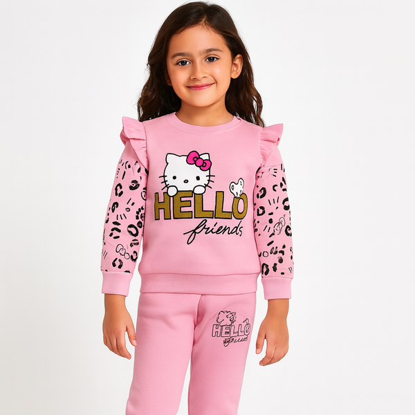 Girls Light Pink Hello Friends 2 Pc set 279