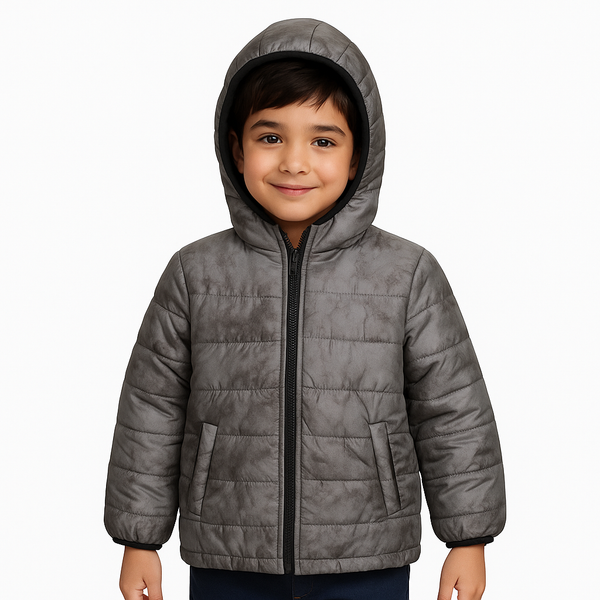 Boy Tie & Dye Grey Hoodie Puffer Jacket 263