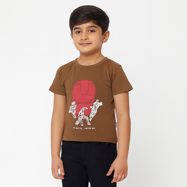Boys Brown Iron man T-shirt 148