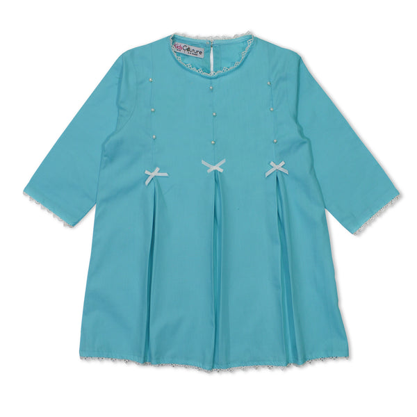 Girls Aqua Blue Bow Top 221