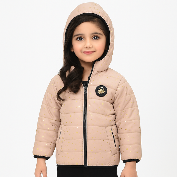 Girls Pink Star Pattern Hoodie Jacket 264