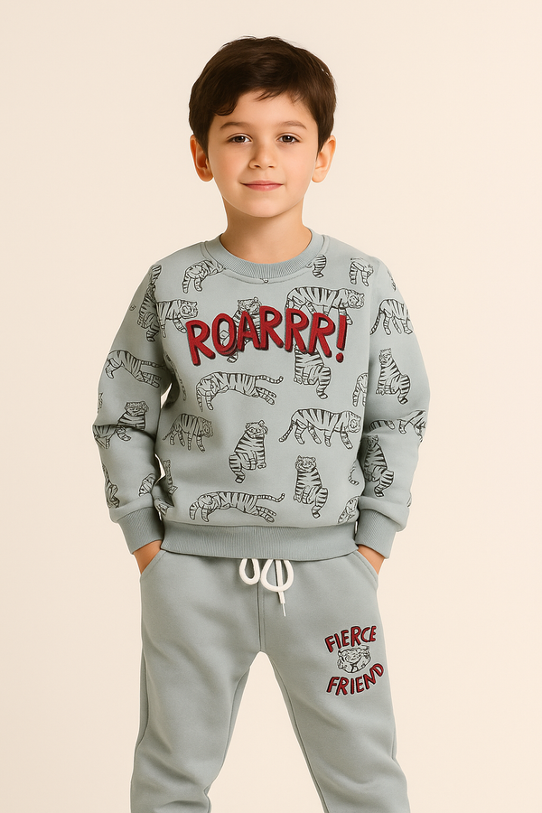 Boy Gray Roarr Tiger 2 Pc set 226