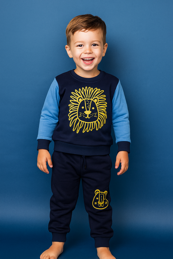 Boys Fleece Navy Lion 2 Pc Set 🦁127