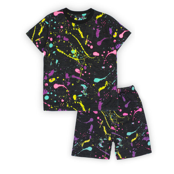 Boy Pastel Splash Black 2 Pc set