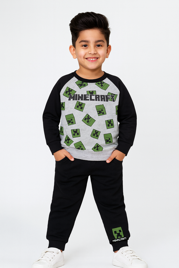 Boy Gray and Black Minecraft 2 Pc Set 278