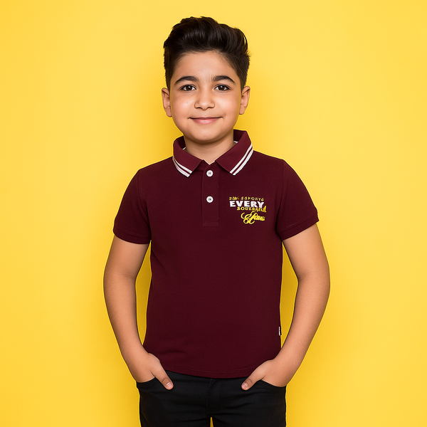 Boy Maroon Enjoy your life Polo shirt 193