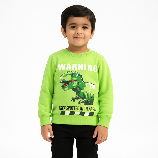 Light Green Dino Printed Sweatshirt 🦖99