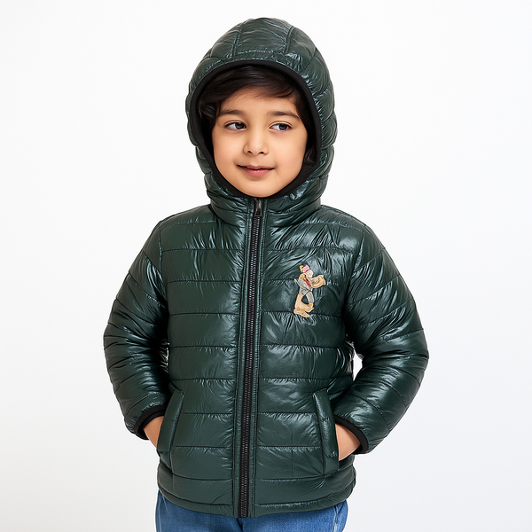 Girls Metallic Green Hoodie Jacket 264