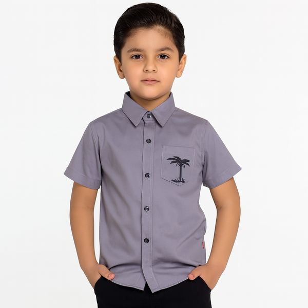 Boy Gray Palm Tree Casual shirt 180