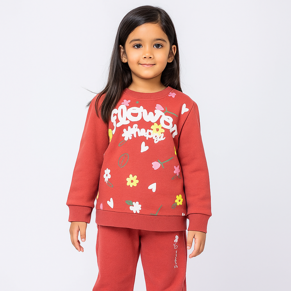 Girls Pale Red Flower Always 2 Pc set 244