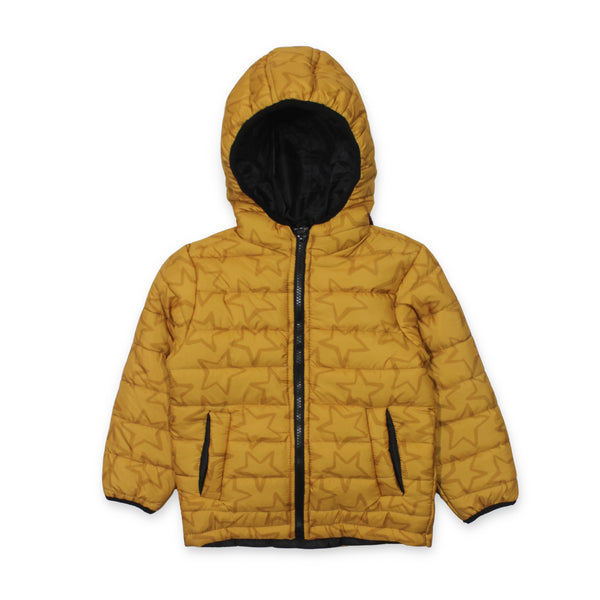 Yellow Star Hoodie Puffer Jacket 263*