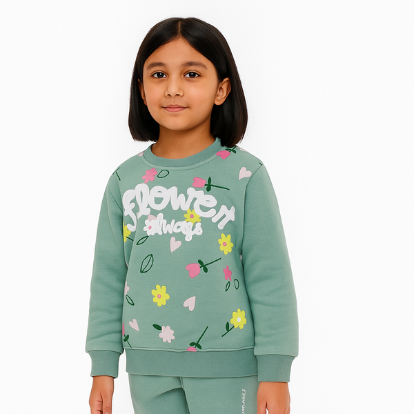 Girls Aqua Green Flower Always 2 Pc set 244