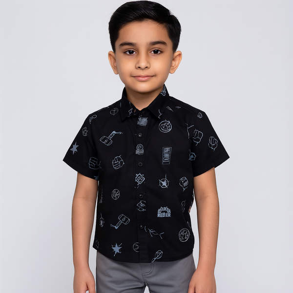 Boys Black Marvel Shirt 161