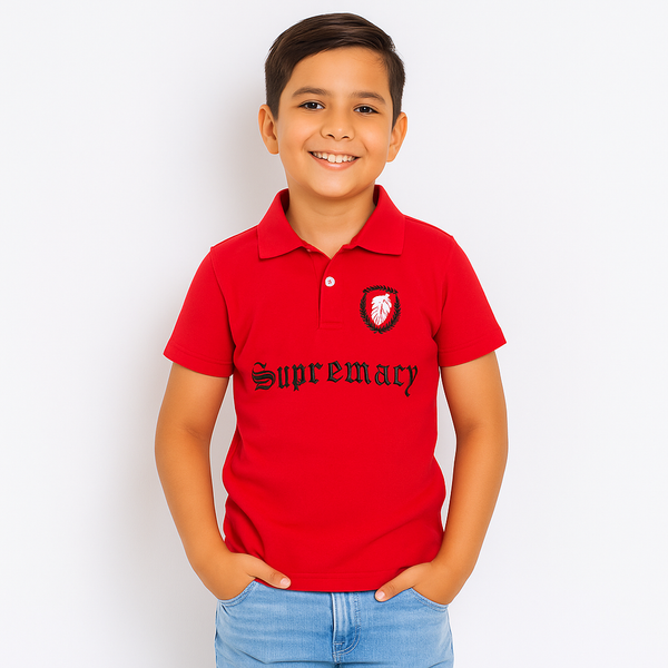 Boy Emb Red Polo 183