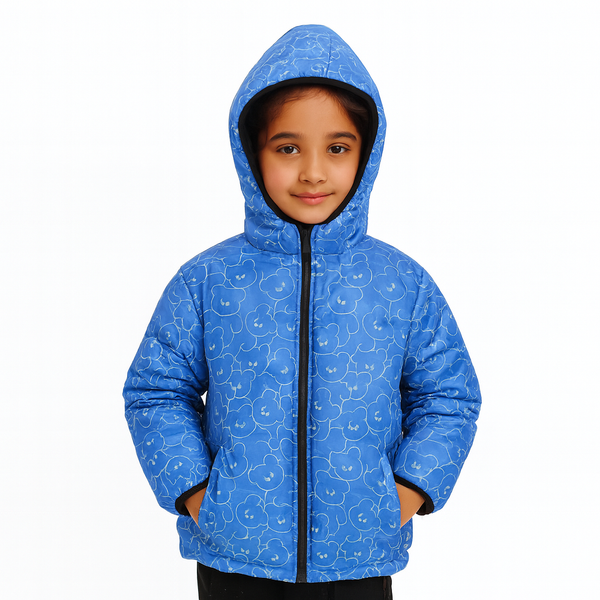Blue Teddy Bear Face Jacket with Hood 248