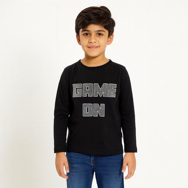 Boy Black Game On T-Shirt 135
