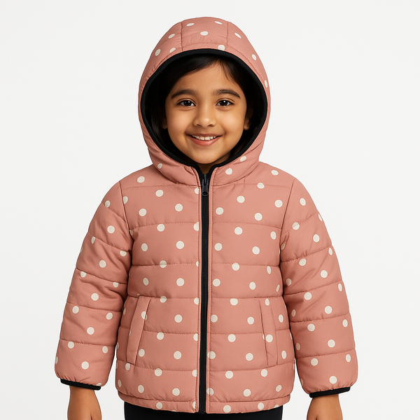 Girls Pink Polka Dot Hoodie Jacket 264