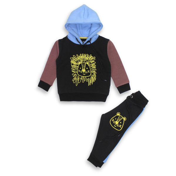 Boys Fleece Black Lion Hoodie 2 pc set