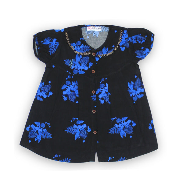 Girls black Blue Leaf