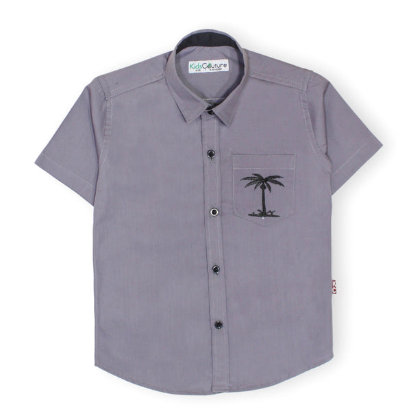Boy Gray Palm Tree Casual shirt