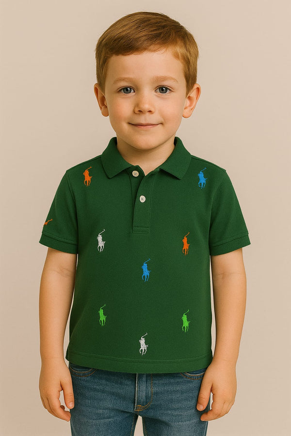 Boy green Polo Pattern Shirt 198
