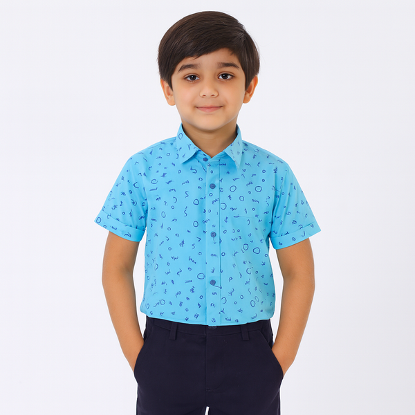Boy Geometric Pattern Casual Shirt 177
