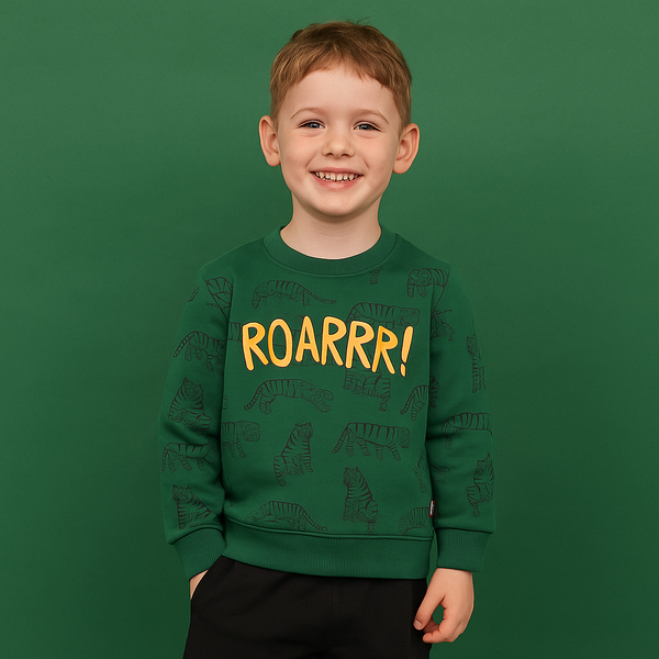 Boy Green Roarr Tiger Sweatshirt  226