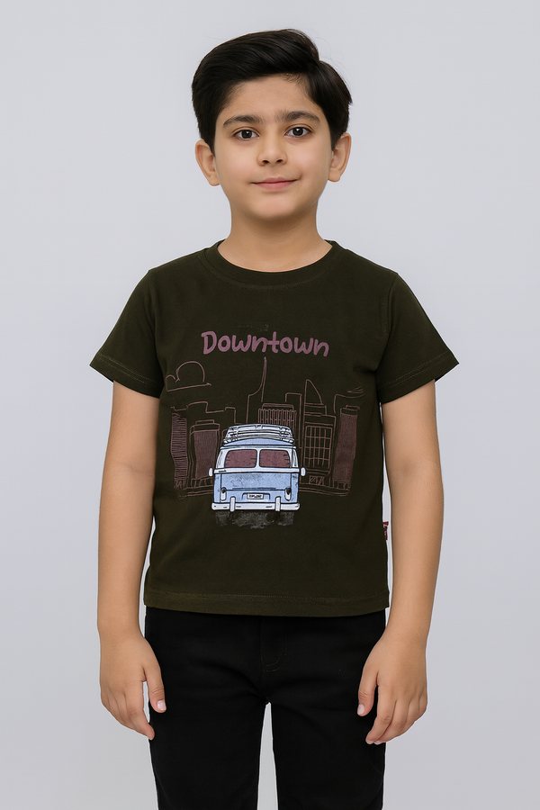 Boys Downtown Dark Green T-shirt 147
