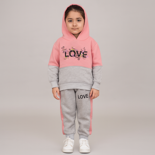 Girls Pink and Gray Love 2 Pc set 283