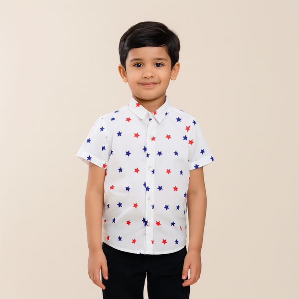 Boys Short Sleeves Star Printed shirt 152