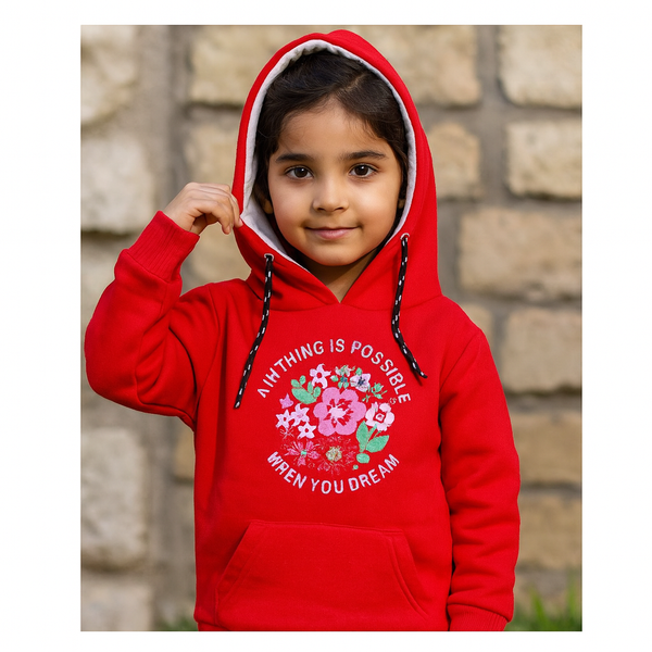 Girls Red Hoodie Printed ❤️95