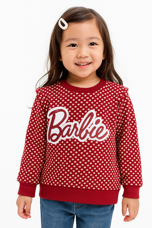 Girls Dark Red Barbie Sweatshirt 223