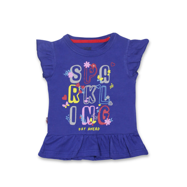 Girls Sparkling Dark Blue Top