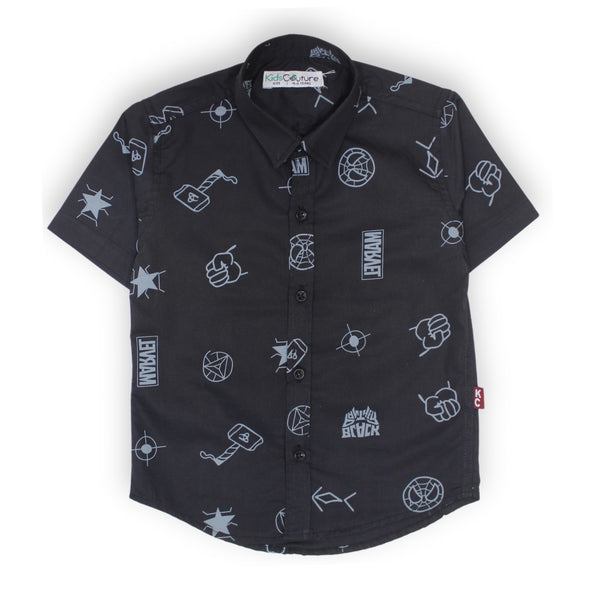 Boys Black Marvel Shirt