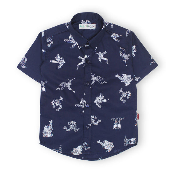 Boys Navy Spider man Shirt