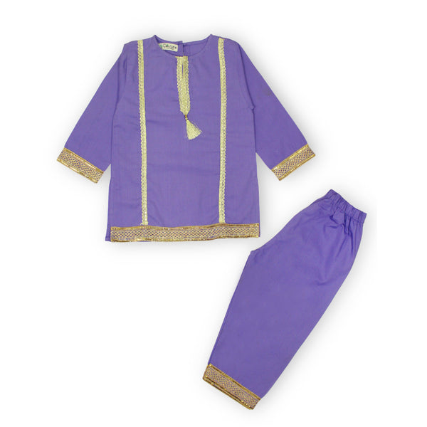 Girls Cotton Purple Lace 2 pc set 188
