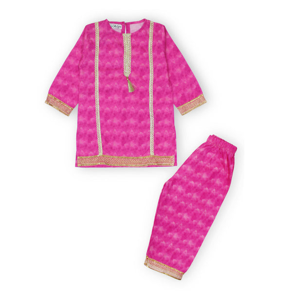 Girls Pink Tie & Dye Lace 2 pc set 188