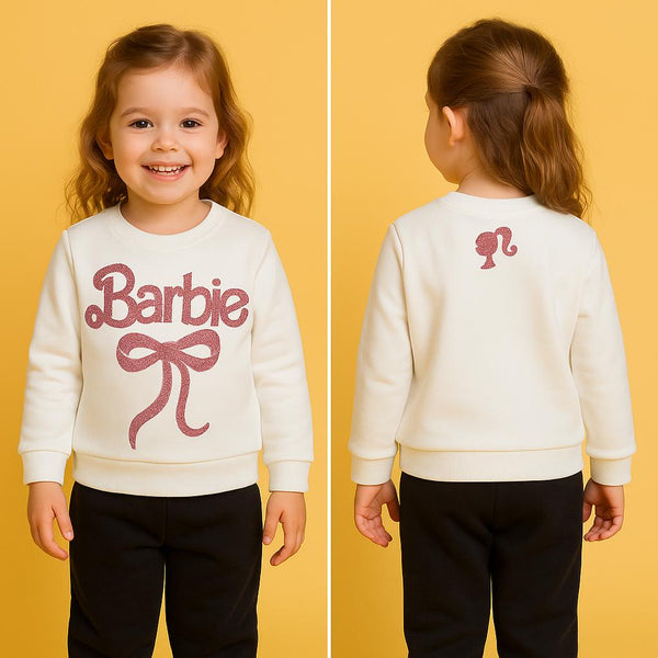 Girls White Barbie Ribbon 2 Pc set 233