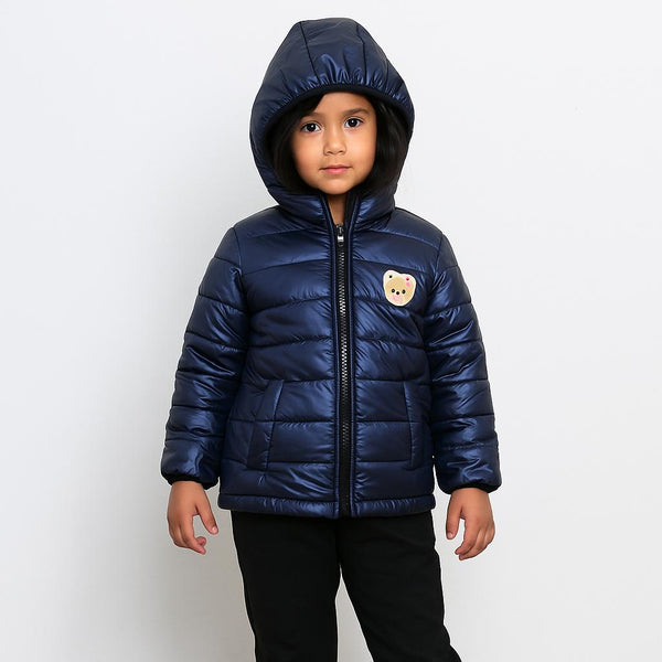 Navy Blue  Puffer Jacket with Hood 247