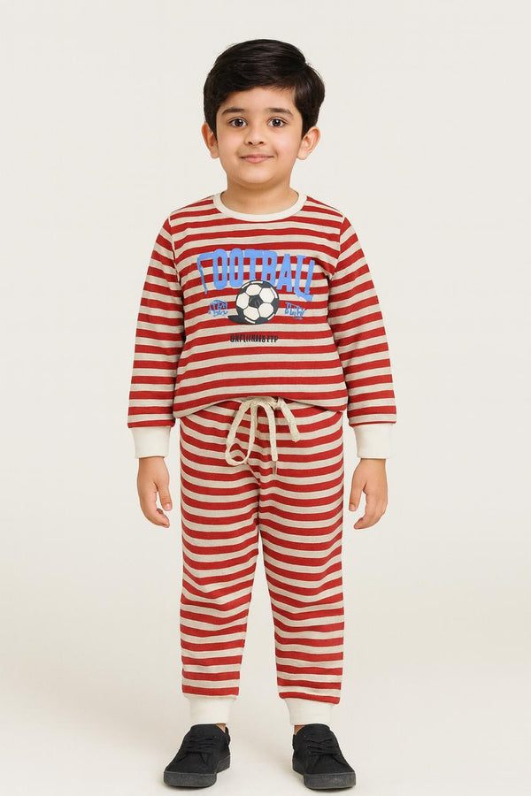 Boy red Striper Football 2 Pc Set 257