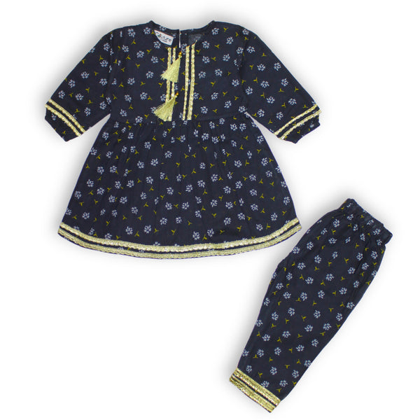 Girls Black Floral 2 Pc set 134