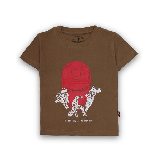 Boys Brown Iron man T-shirt 148