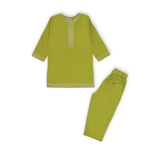 Girls Green Embordered 2 pc set 140