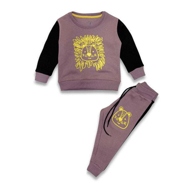 Boys Fleece Dusty Purple Lion 2 Pc Set 🟣🦁