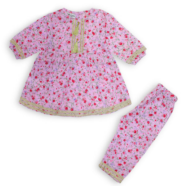 Girls Light Pink Floral 2 Pc set 137